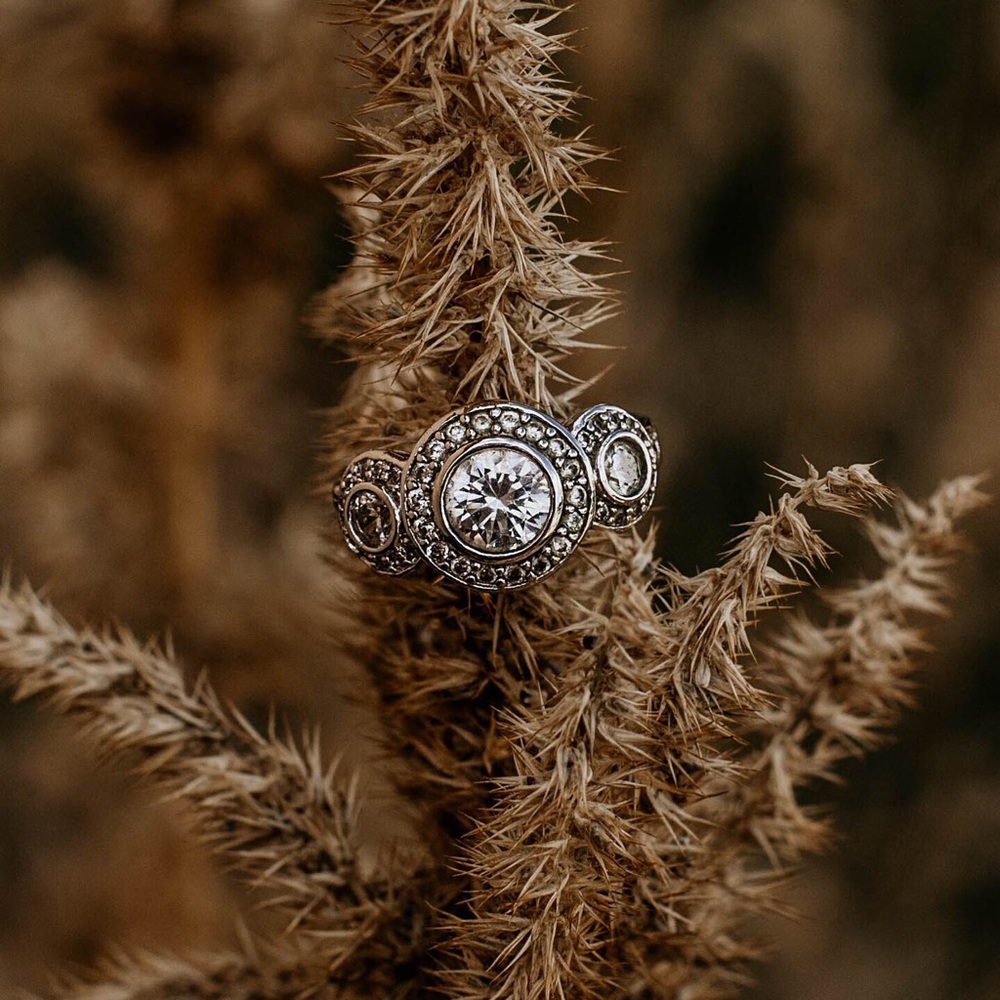 SOLD - Triple Halo Crystal Ring